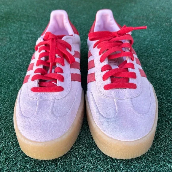 NWT Adidas Samba Sneaker Suede Leather Clear Pink Better Scarlet Red Gum 10.5 - Picture 5 of 14